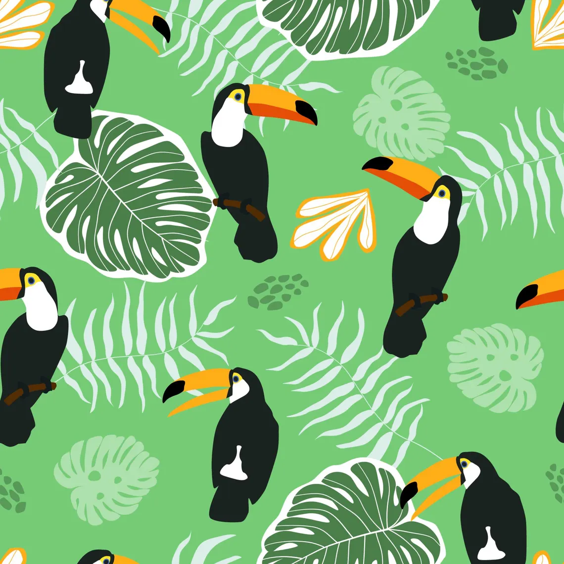 Father Son Matching Swimwear - Green Toucans