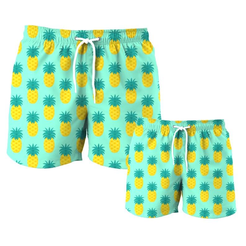 Daddy and Me Swim Shorts - Pineapple Green - Image 4